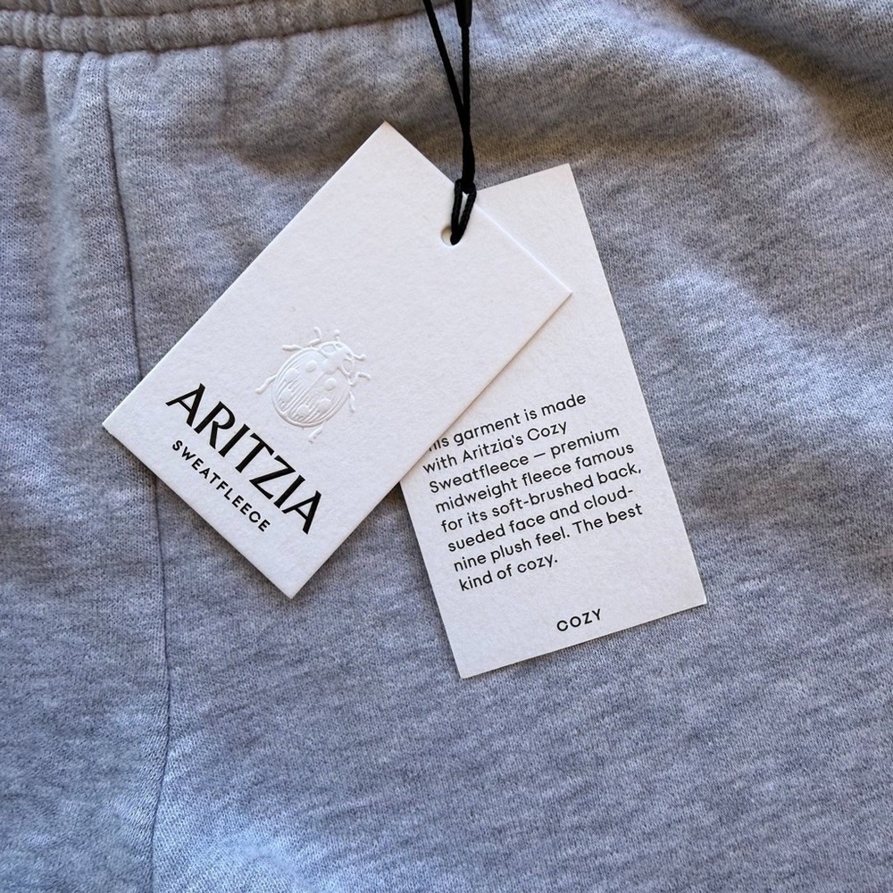 Aritzia Sweatfleece Cozy Boyfriend Shorts Heather Gray Women's Size Small NWT - Picture 2 of 8